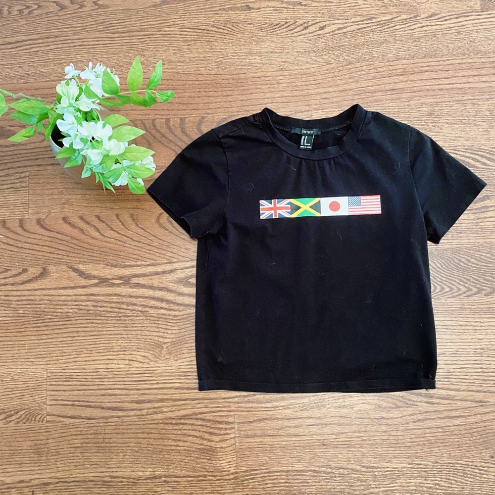 Forever 21 Flag Crop Top